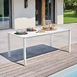 OVIALA - Table de terrasse rectangulaire en aluminium blanche - Almada - vignette