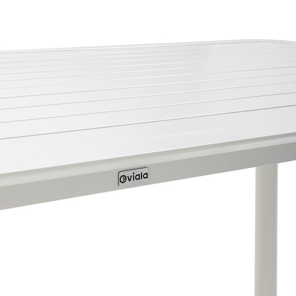 OVIALA - Table de terrasse rectangulaire en aluminium blanche - Almada - large