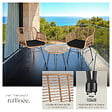 TECTAKE - Salon de jardin en rotin résistant UV table en verre marron naturel pour terrasses petit repas - vignette