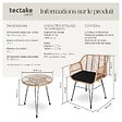 TECTAKE - Salon de jardin en rotin résistant UV table en verre marron naturel pour terrasses petit repas - vignette