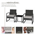 TECTAKE - Ensemble de salon de jardin en rotin Granada avec table pour 2 personnes Noir gris clair/noir - vignette