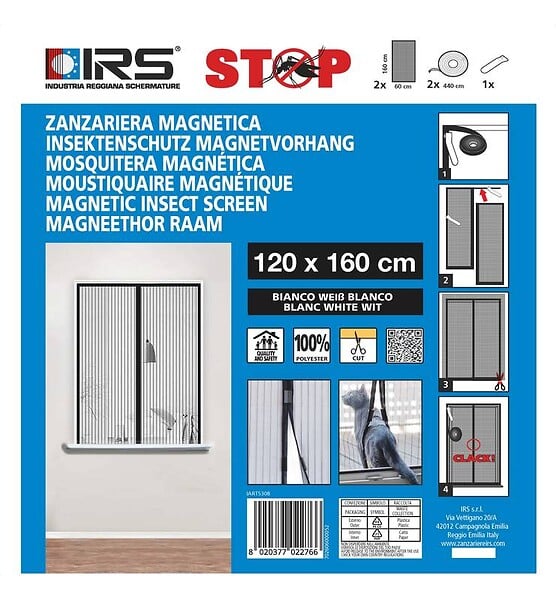 IRS - Moustiquaire magnétique pour fenêtre - ECCO MAGNET 120X160 - BLANC - large