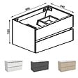 AICA SANITAIRE - AICA Meuble de salle de bain chêne 100cm, suspendu avec 2 tiroirs - vignette