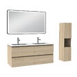 AICA SANITAIRE - Meuble salle de Bain 120cm avec colonne + miroir 3 couleurs Chêne Wotan - vignette