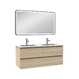 AICA SANITAIRE - Meuble Salle de Bain 120cm Chêne Wotan double vasque + miroir lumineux 3 couleurs + dimmable - vignette