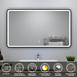 AICA SANITAIRE - Meuble Salle de Bain 120cm Chêne Wotan double vasque + miroir lumineux 3 couleurs + dimmable - vignette