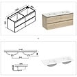 AICA SANITAIRE - Meuble salle de Bain 120cm avec colonne + miroir mural lumineux 3 couleurs Chêne Wotan - vignette
