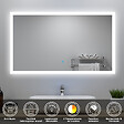 AICA SANITAIRE - Ensemble meuble Salle de Bain 80cm avec colonne et miroir lumineux dimmable chêne wotan - vignette
