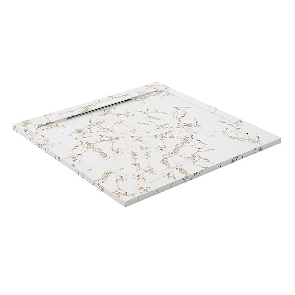 COSYNEO - Receveur de douche en pierre naturelle extra plat à poser 90x90cm - blanc marbre - ORIGINE - large
