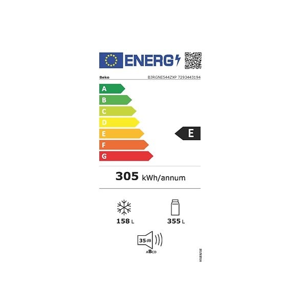 BEKO - réfrigérateur américain 83cm 513l froid ventilé - B3RGNE544ZXP - large