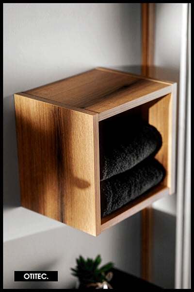 OTITEC - Cube de rangement - 25 cm - Oak - VOLTA - large