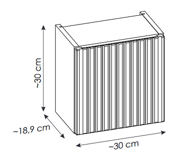 OTITEC - Caisson meuble haut de salle de bain - 30x30 cm - Oak - VOLTA - large