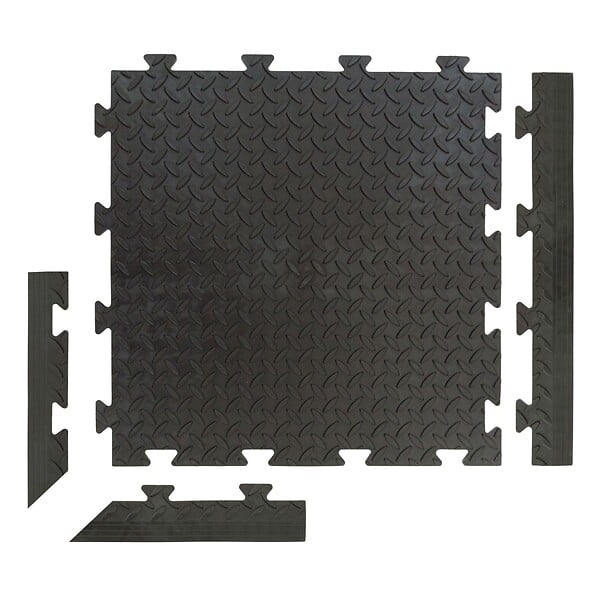 ARTPLAST - Bordure Male pour Dalle PVC noire Clipsable Sol Antidérapant Carré Garage Atelier PS50CRN/M Art Plast - large