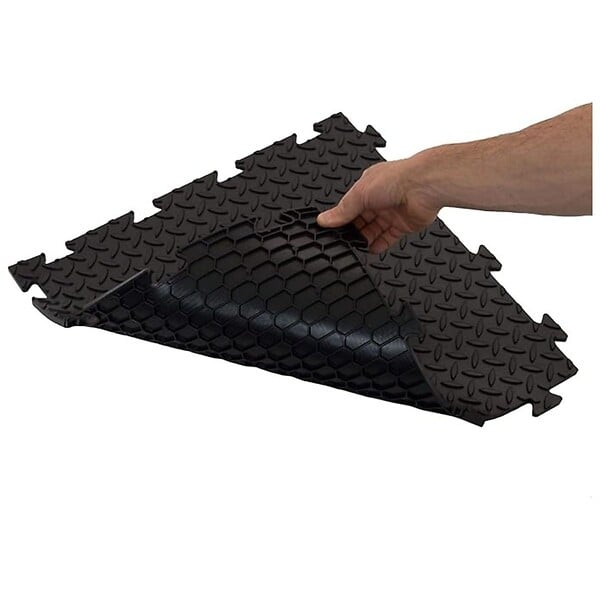 ARTPLAST - Dalle de sol PVC Clipsable 50x50 cm Sol Antidérapant - Revêtement de sol Noir Garage, Atelier Art Plast - large
