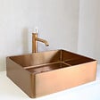 ESSEBAGNO - Manopola mitigeur lavabo haut cuivre brossé marbre - vignette
