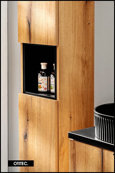 OTITEC - Colonne de salle de bain - 140 cm - Oak - 2 portes - VOLTA - large