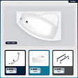 BESCO - Baignoire asymétrique - 170 x 110 cm - Droite - avec Tablier - Pieds - Vidage Chrome - RIMA - vignette