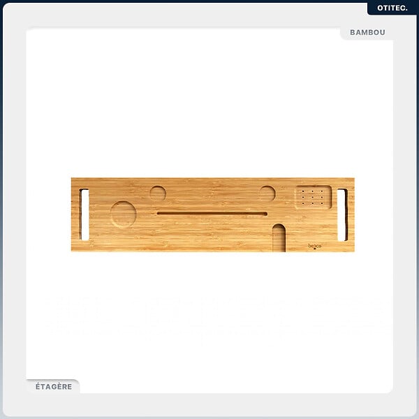 BESCO - Baignoire asymétrique - 150 x 75 cm - Gauche - sans Habillage - avec Pieds - Étagère bambou - Vidage Chrome - AVITA - large