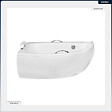 BESCO - Baignoire asymétrique - 150 x 70 cm - Gauche - sans Habillage - avec Pieds - Poignées - Repose-tête - Vidage Chrome - MILENA PREMIUM - vignette