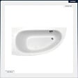 BESCO - Baignoire asymétrique - 150 x 70 cm - Gauche - sans Habillage - avec Pieds - Poignées - Repose-tête - Vidage Chrome - MILENA PREMIUM - vignette