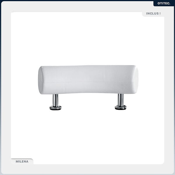BESCO - Baignoire asymétrique - 150 x 70 cm - Gauche - sans Habillage - avec Pieds - Poignées - Repose-tête - Vidage Chrome - MILENA PREMIUM - large