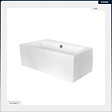 BESCO - Baignoire asymétrique - 160 x 100 cm - Droite - avec Tablier Blanc - Pieds - Vidage Chrome - INFINITY - vignette