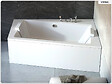 BESCO - Baignoire asymétrique - 160 x 100 cm - Droite - avec Tablier Blanc - Pieds - Vidage Chrome - INFINITY - vignette