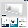 BESCO - Baignoire asymétrique - 180 x 125 cm - Droite - avec Habillage - Pieds - 2 Repose-têtes - Vidage Chrome - INTIMA DUO SLIM - vignette