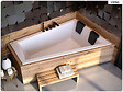 BESCO - Baignoire asymétrique - 180 x 125 cm - Droite - avec Habillage - Pieds - 2 Repose-têtes - Vidage Chrome - INTIMA DUO SLIM - vignette