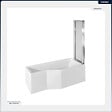 BESCO - Baignoire asymétrique - 170 x 75 cm - Droite - sans Habillage - avec Pieds - Pare Baignoire 3 Volets - Vidage Chrome - INTEGRA - vignette