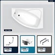 BESCO - Baignoire asymétrique - 140 x 90 cm - Droite - avec Habillage - Pieds - Vidage Chrome - RIMA - vignette