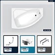 BESCO - Baignoire asymétrique - 150 x 95 cm - Gauche - avec Habillage - Pieds - Vidage Chrome - RIMA - vignette