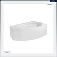 BESCO - Baignoire asymétrique - 130 x 85 cm - Droite - avec Habillage - Pieds - Repose-tête - Vidage Chrome - RIMA - vignette