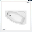 BESCO - Baignoire asymétrique - 140 x 90 cm - Droite - avec Tablier - Pieds - Repose-tête - Vidage Chrome - RIMA - vignette
