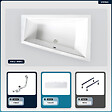 BESCO - Baignoire asymétrique - 180 x 125 cm - Droite - avec Tablier - Pieds - Vidage Chrome - INTIMA DUO - vignette