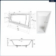 BESCO - Baignoire asymétrique - 180 x 125 cm - Droite - avec Tablier - Pieds - Vidage Chrome - INTIMA DUO - vignette