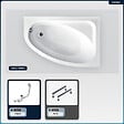 BESCO - Baignoire asymétrique - 150 x 100 cm - Droite - sans Habillage - avec Pieds - Vidage Chrome - CORNEA - vignette