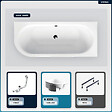 BESCO - Baignoire asymétrique - 180 x 80 cm - Droite - avec Habillage - Pieds - Vidage Chrome - AVITA - vignette