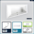 BESCO - Baignoire asymétrique - 170 x 125 cm - Gauche - avec Tablier - Pieds - 2 Repose-têtes - Vidage Chrome - INTIMA DUO - vignette