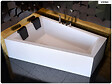 BESCO - Baignoire asymétrique - 170 x 125 cm - Gauche - avec Tablier - Pieds - 2 Repose-têtes - Vidage Chrome - INTIMA DUO - vignette