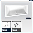BESCO - Baignoire asymétrique - 150 x 85 cm - Gauche - sans Habillage - avec Pieds - Vidage Chrome - INTIMA - vignette
