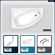 BESCO - Baignoire asymétrique - 170 x 110 cm - Gauche - avec Tablier - Pieds - Vidage Chrome - RIMA - vignette