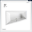 BESCO - Baignoire asymétrique - 180 x 125 cm - Gauche - sans Habillage - avec Pieds - 2 Repose-têtes - Vidage Chrome - INTIMA SLIM - vignette