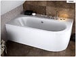 BESCO - Baignoire asymétrique - 180 x 80 cm - Gauche - sans Habillage - avec Pieds - Repose-tête - Étagère bambou - Vidage Chrome - AVITA - vignette