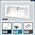 BESCO - Baignoire asymétrique - 160 x 100 cm - Droite - avec Habillage - Pieds - Vidage Chrome - INFINITY - vignette