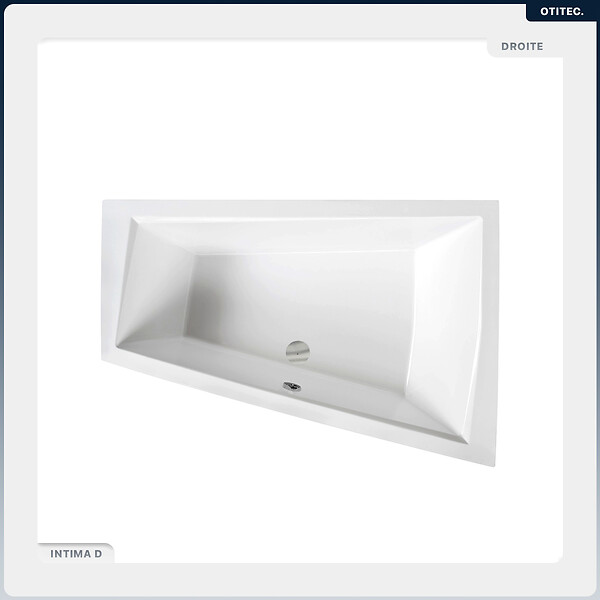 BESCO - Baignoire asymétrique - 170 x 125 cm - Droite - avec Tablier - Pieds - Vidage Chrome - INTIMA DUO - large