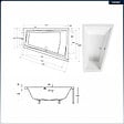 BESCO - Baignoire asymétrique - 170 x 125 cm - Droite - avec Tablier - Pieds - Vidage Chrome - INTIMA DUO - vignette