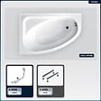 BESCO - Baignoire asymétrique - 150 x 100 cm - Gauche - sans Habillage - avec Pieds - Vidage Chrome - CORNEA - vignette