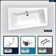 BESCO - Baignoire asymétrique - 150 x 90 cm - Gauche - avec Habillage - Pieds - Vidage Chrome - INFINITY - vignette
