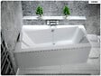 BESCO - Baignoire asymétrique - 150 x 90 cm - Gauche - avec Habillage - Pieds - Vidage Chrome - INFINITY - vignette